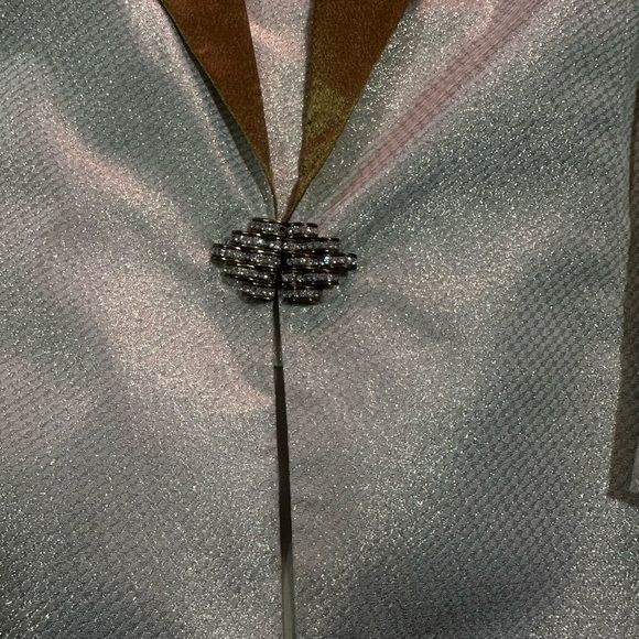 VINTAGE Y2K Terramina Cream Satin Blazer with Gold Collar sz 18 EUC - Picture 3 of 8